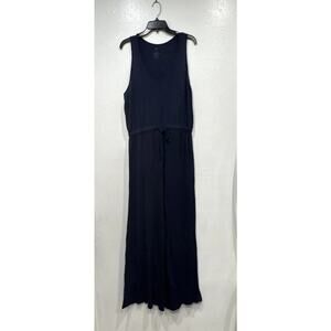 Elorie Blue Maxi Dress Women’s Size Large 100% Cotton Sleeveless Drawstring Boho